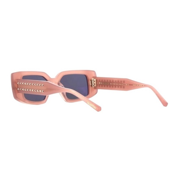NIB VALENTINO GARAVANI V-CINQUE SUNGLASSES IN POWDER PINK & GOLD STUDS main image 10